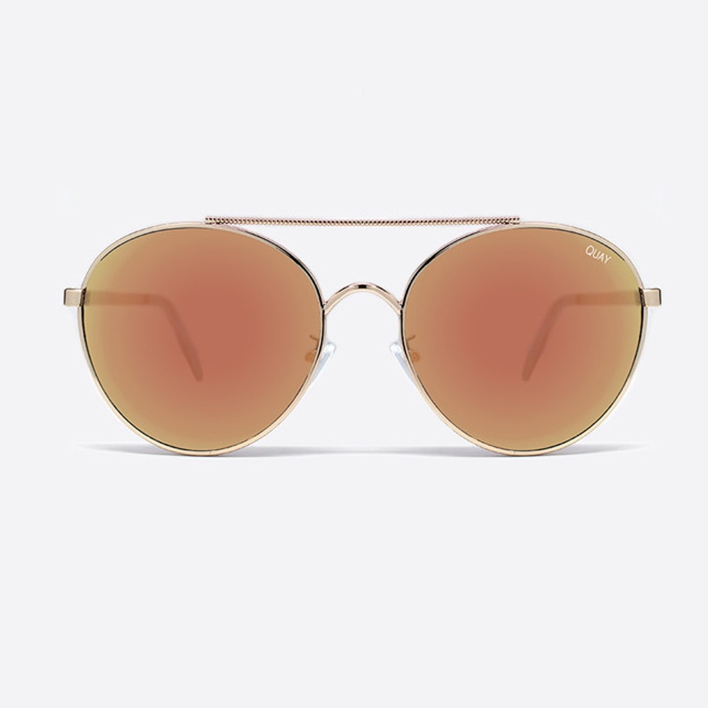 QUAY “circus life” sunglasses. Gold/orangey/pink color.